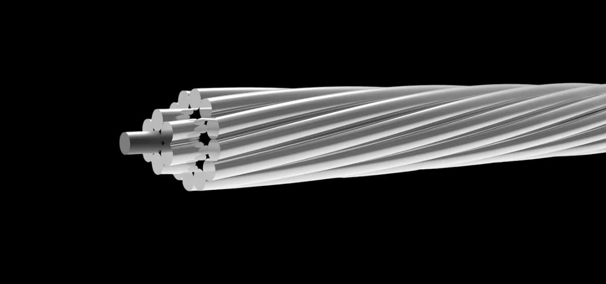 Aluminijum-čelik uže (ACSR · JUS Al-Fe uže) za nadzemne vodove: aluminijumski provodnik ojačan pocinkovanim čeličnim jezgrom.