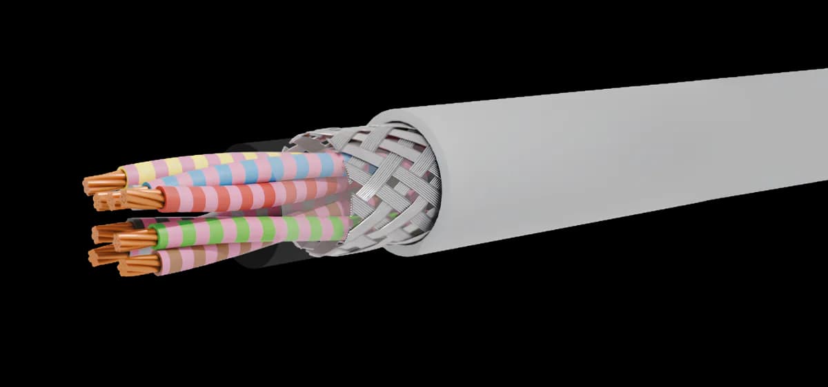 Bezhalogeni (HFFR) ekranizovani signalni kabl (JE-LiHCH) sa kalajisanom Cu pletenicom, parice 0,5 mm², 225 V.