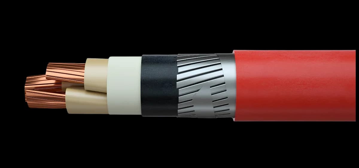PVC-izolovani energetski kabl sa armaturom od plosnatih pocinkovanih čeličnih žica i PVC plaštom, 0,6/1 kV i 3,6/6 kV (NYFGY, VDE 0271 ≈ JUS PP45).