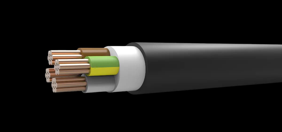 Energetski kabl 0,6/1 kV sa bakarnim provodnicima, PVC izolacijom i PVC plaštom (NYY · JUS PP00).