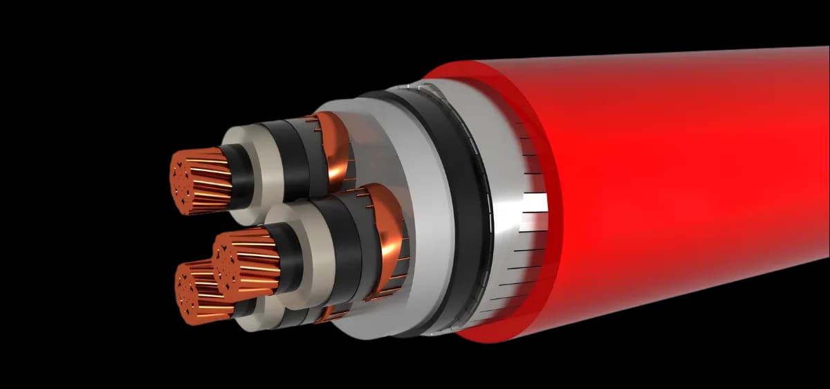 Srednjenaponski trožilni armirani kabl 12/20 kV sa bakarnim provodnicima, XLPE izolacijom, ekranom od Cu žica i armaturom od pljosnatih čeličnih žica (N2XSEYFGbY · JUS XHP 85).