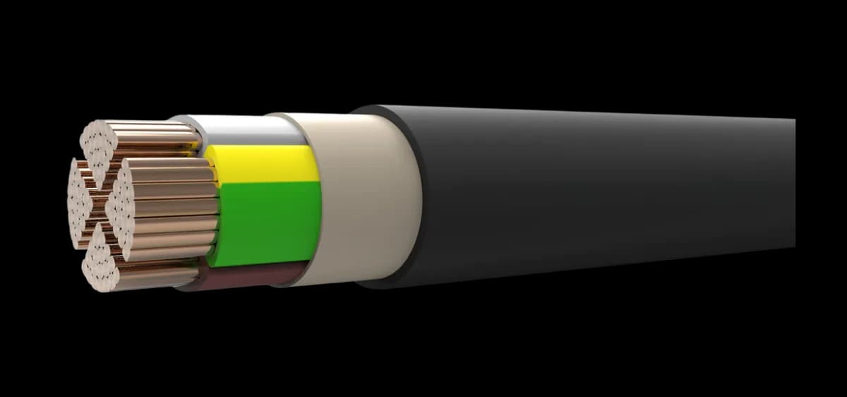 Energetski kabl 0,6/1 kV sa bakarnim provodnicima, XLPE izolacijom i PVC plaštom (N2XY · JUS XP00).